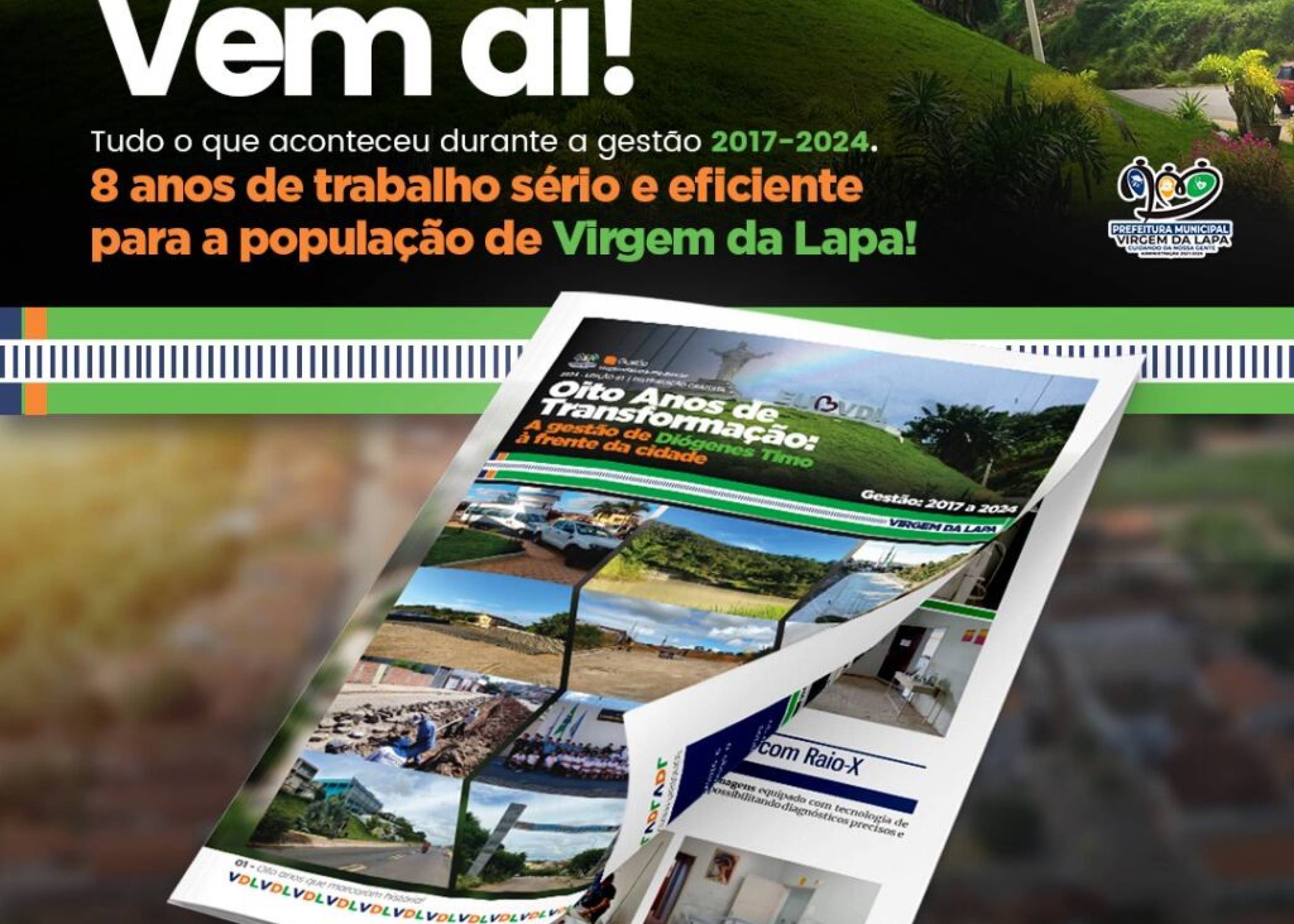  Prefeitura de Virgem da Lapa torna público a revista dos 8 anos de Administração 2017-2024